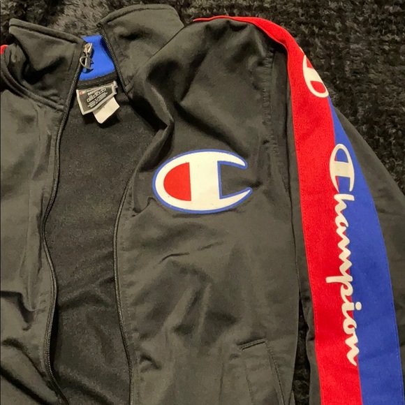 Medium Black Champion Zip Up Jacket - Picture 3 of 4